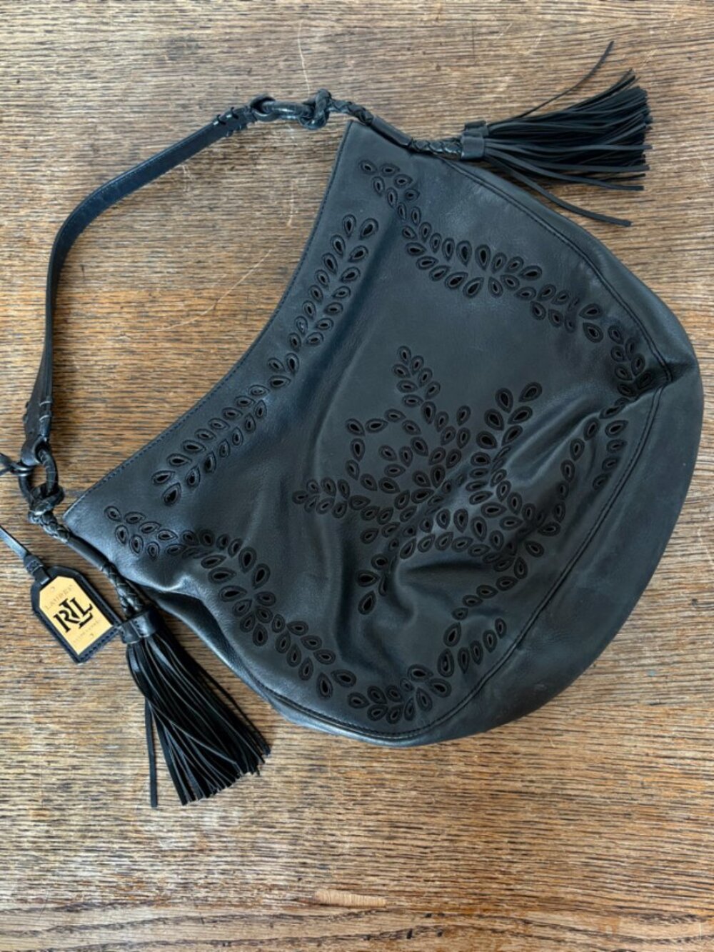 NWT Ralph Lauren Barlow Jamie Boho Leather Bag